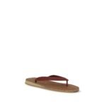 Miu Miu Beige Calf Leather Bos Taurus Flip-Flop Sandals - Image 2