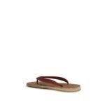 Miu Miu Beige Calf Leather Bos Taurus Flip-Flop Sandals - Image 3