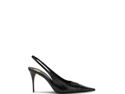 Saint Laurent Black Calf Leather Bos Taurus High Heel Pumps
