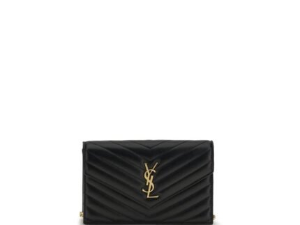 Portofel Saint Laurent Envelope Cassandre Negru din Piele