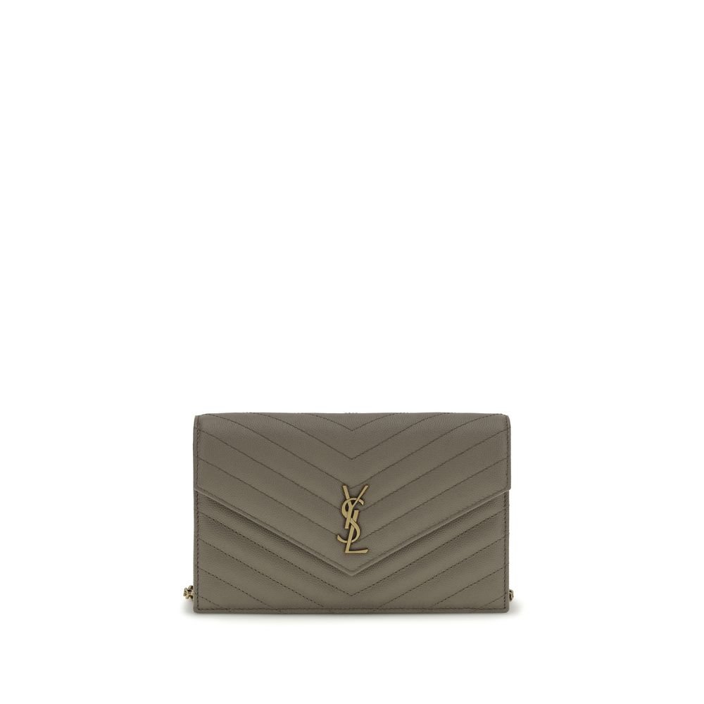 10499542.jpeg Portofel Saint Laurent Gri din Piele - imagine 1