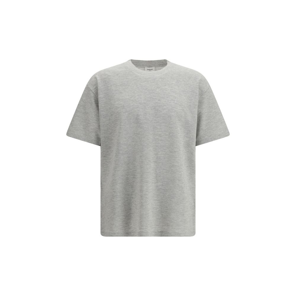 10499558.jpeg Saint Laurent Gray Cotton T-Shirt - Image 1