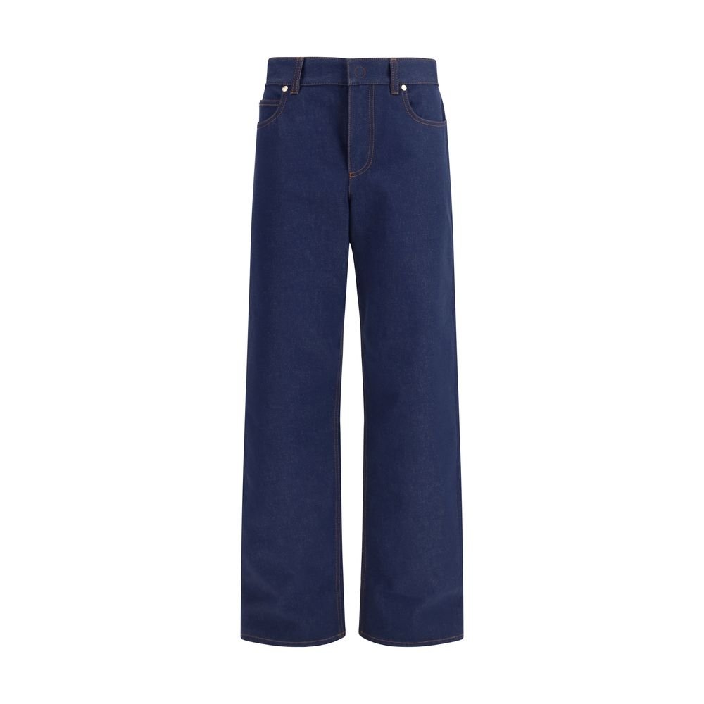 10500378.jpeg Fendi Blue Cotton Straight-Leg Jeans - Image 1