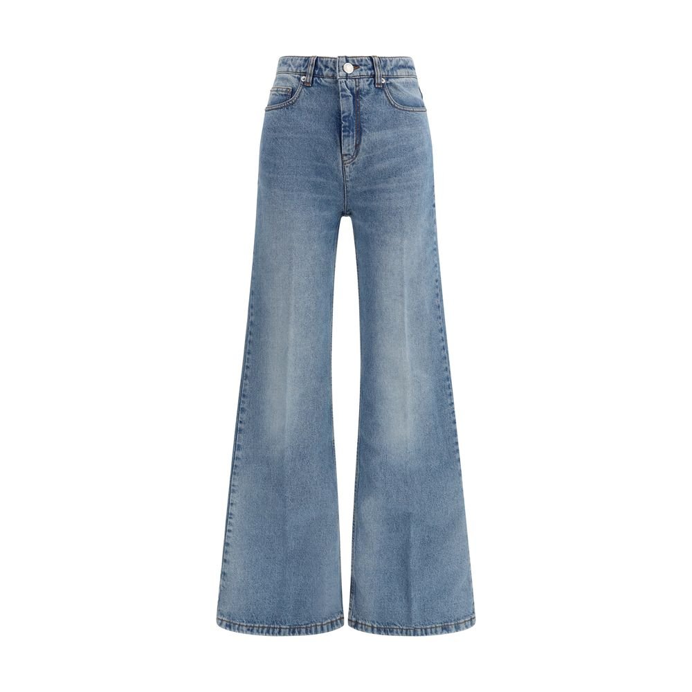 10500394.jpeg Ami Paris Blue Cotton Flared Jeans - Image 1