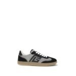 Balmain Gray Calf Leather Bos Taurus Low Top Sneakers