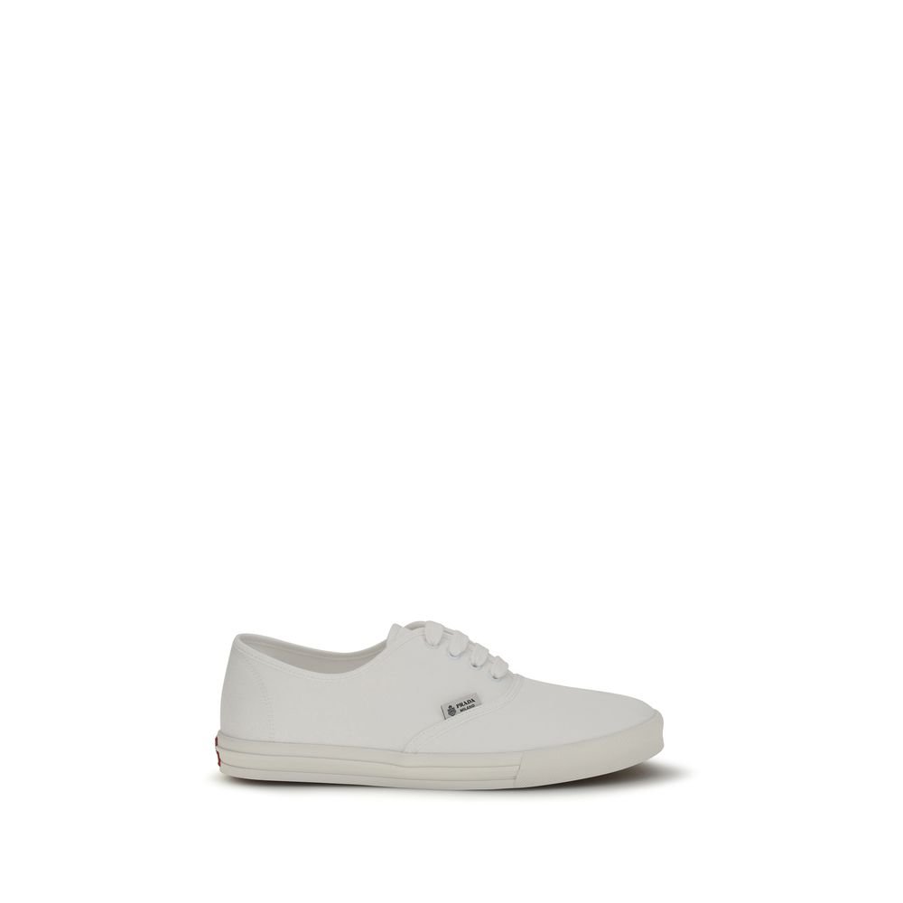 10504675.jpeg Prada White Cotton Low Top Sneakers - Image 1