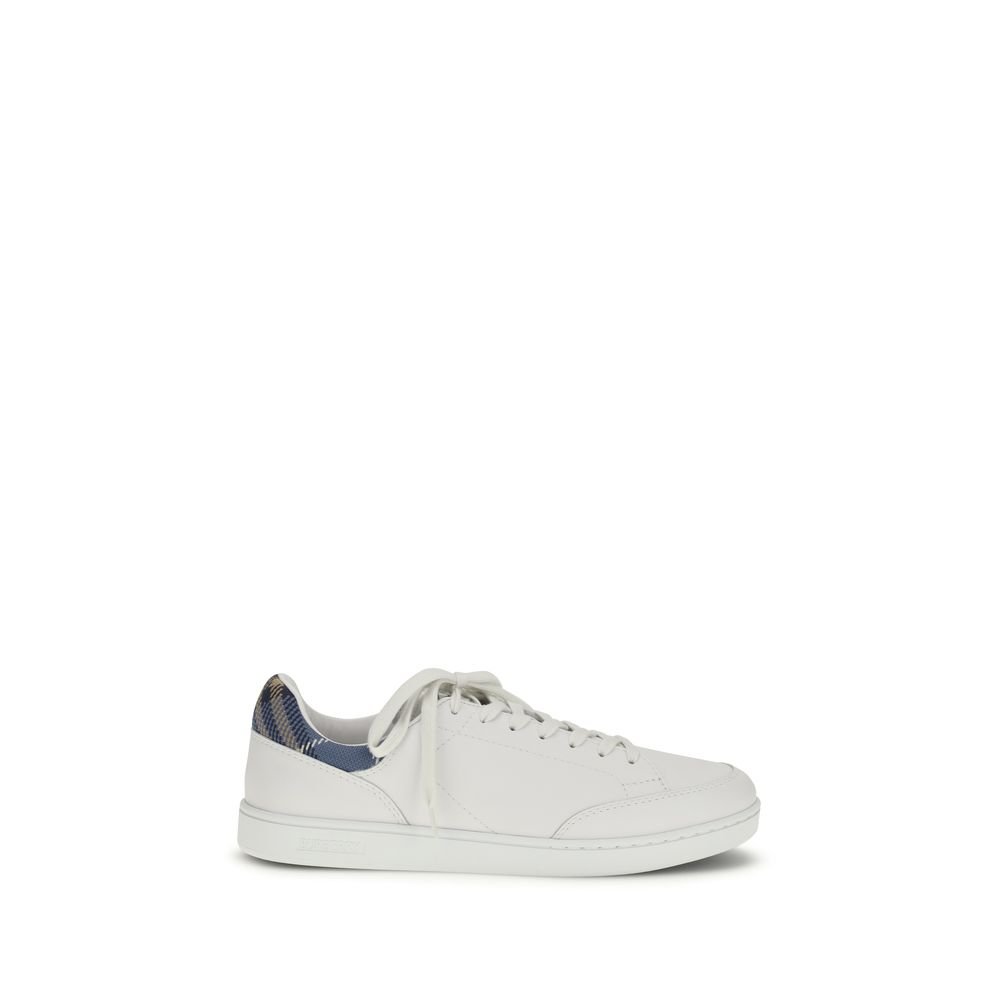 10504830.jpeg Burberry White Calf Leather Bos Taurus Low Top Sneakers - Image 1