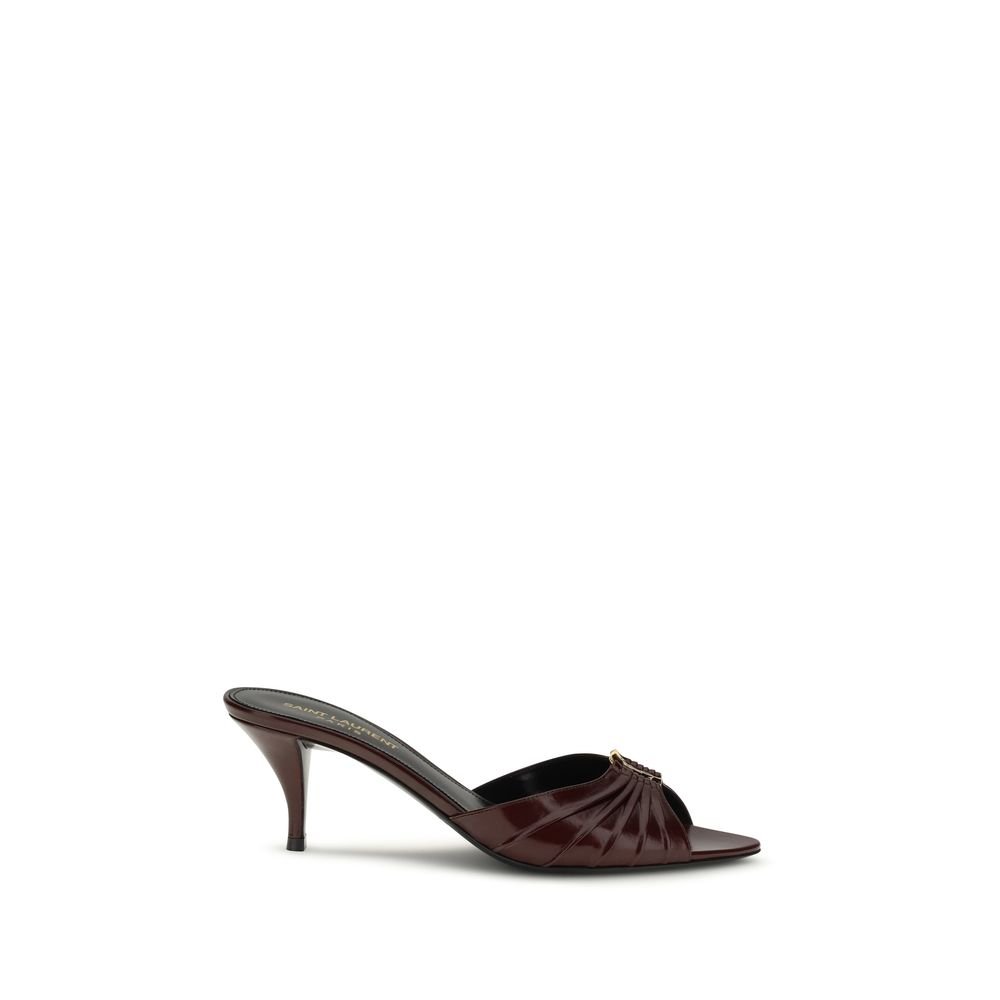 10504920.jpeg Saint Laurent Bordeaux Calf Leather Bos Taurus Stiletto Heel Sandals - Image 1