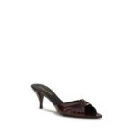 Saint Laurent Bordeaux Calf Leather Bos Taurus Stiletto Heel Sandals - Image 2