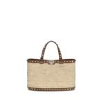 Valentino Garavani Beige Raffia Shoulder Bag