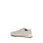 Brunello Cucinelli Beige Calf Leather Bos Taurus Low Top Sneakers - Image 3