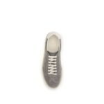 Brunello Cucinelli Gray Calf Leather Bos Taurus Low Top Sneakers - Image 4