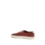 Brunello Cucinelli Bordeaux Calf Leather Bos Taurus Low Top Sneakers - Image 3