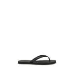 Prada Black Calf Leather Bos Taurus Flip-Flop Sandals