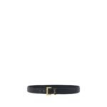Saint Laurent Black Calf Leather Bos Taurus Regular Belt - Image 2