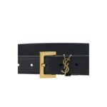 Saint Laurent Black Calf Leather Bos Taurus Regular Belt - Image 3