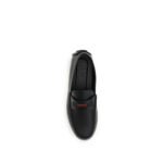 Gucci Black Calf Leather Bos Taurus Slip-On Loafers - Image 4