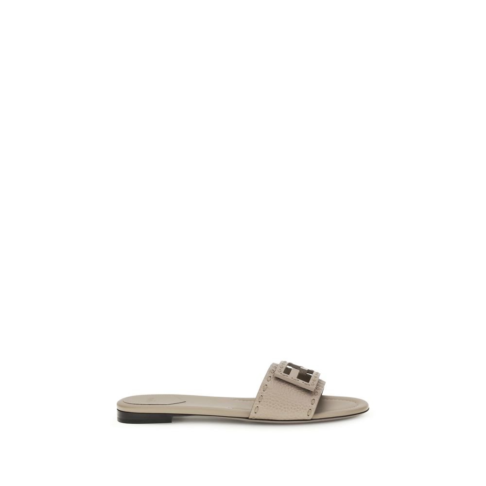 10514165.jpeg Fendi Gray Calf Leather Bos Taurus Sandals - Image 1