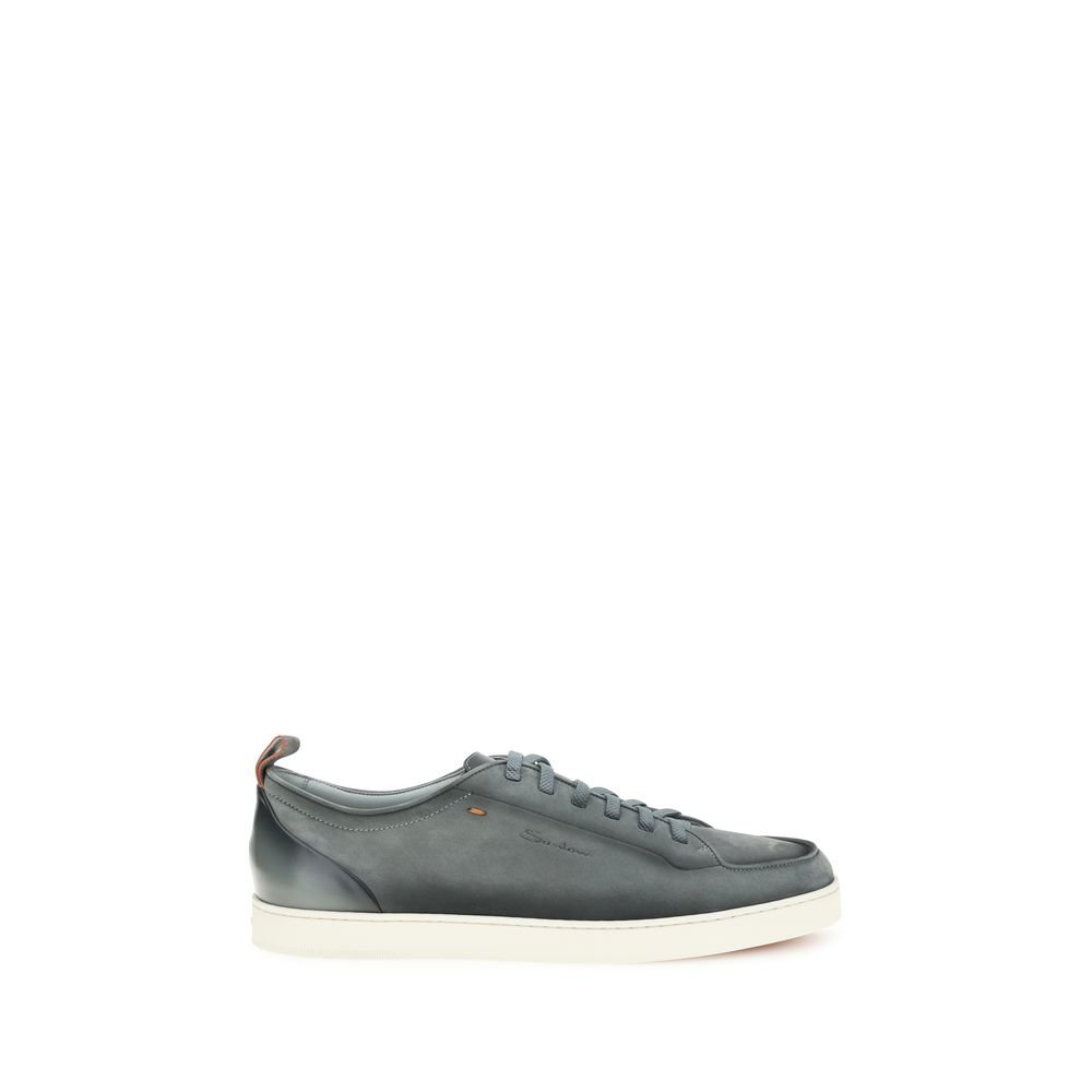 10514554.jpeg Santoni Gray Calf Leather Bos Taurus Low Top Sneakers - Image 1