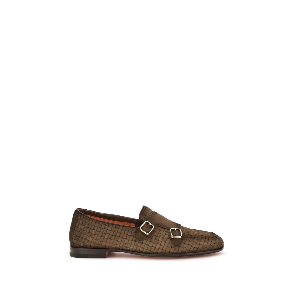 10514574.jpeg Santoni Brown Calf Leather Bos Taurus Slip-On Loafers - Image 1