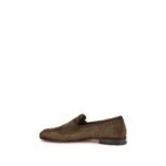 Santoni Brown Calf Leather Bos Taurus Slip-On Loafers - Image 3