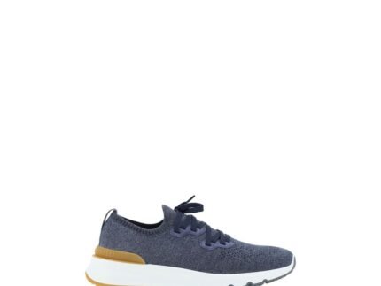 Brunello Cucinelli Blue Cotton Athletic Sneakers
