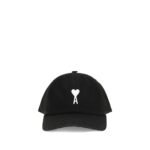 Ami Paris Black Cotton Cap (Baseball Hat)