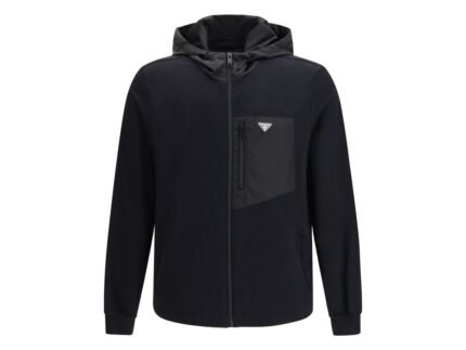 Jachetă Prada hooded Neagră din Bumbac
