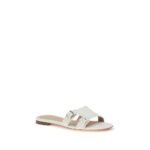 Santoni White Calf Leather Bos Taurus Flat Sandals - Image 2