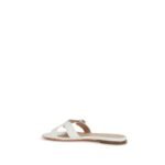 Santoni White Calf Leather Bos Taurus Flat Sandals - Image 3