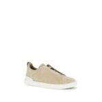 ZEGNA Beige Calf Leather Bos Taurus Low Top Sneakers - Image 2