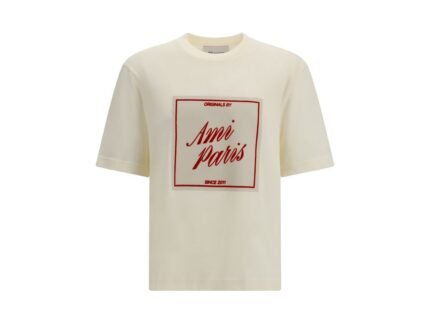 Tricou Ami Paris Bej din Bumbac