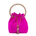 Geantă Jimmy Choo Fuchsia din Satin