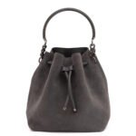 Jimmy Choo Dark Grey Bon Bon Suede Bucket