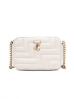 Jimmy Choo White Leather Avenue Camera Crossbody Bag