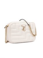 Jimmy Choo White Leather Avenue Camera Crossbody Bag - Image 3