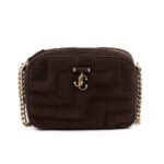 Jimmy Choo Brown Suede Avenue Camera Crossbody Bag