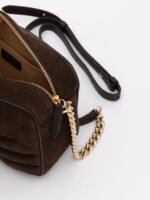 Jimmy Choo Brown Suede Avenue Camera Crossbody Bag - Image 4