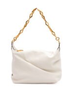 Jimmy Choo White Diamond Hobo Leather Shoulder Bag