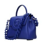 Versace Blue Leather Handbag - Image 3