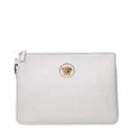 Versace White Leather Clutch Bag
