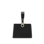 Ferragamo Black Calf Leather Bos Taurus Clutch Bag