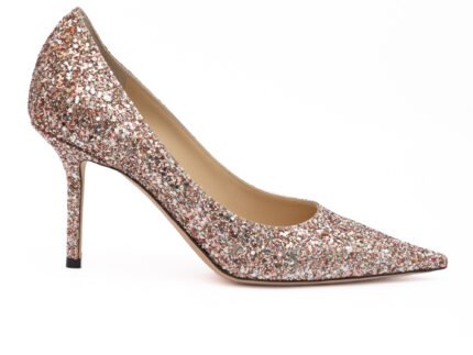 Jimmy Choo Rose Coarse Glitter Love 85 Pumps
