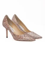 Jimmy Choo Rose Coarse Glitter Love 85 Pumps - Image 2