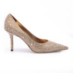 Jimmy Choo Light Bronze Crystal Love 85 Pumps