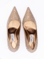 Jimmy Choo Light Bronze Crystal Love 85 Pumps - Image 3