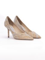 Jimmy Choo Gold Mix Crystal Love 85 Pumps - Image 2