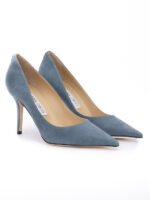 Jimmy Choo Dusk Blue Suede Agnes Pumps - Image 2