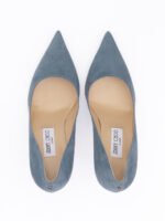 Jimmy Choo Dusk Blue Suede Agnes Pumps - Image 3
