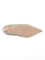 Jimmy Choo Gold Glitter Fabric Agnes Pumps - Image 4